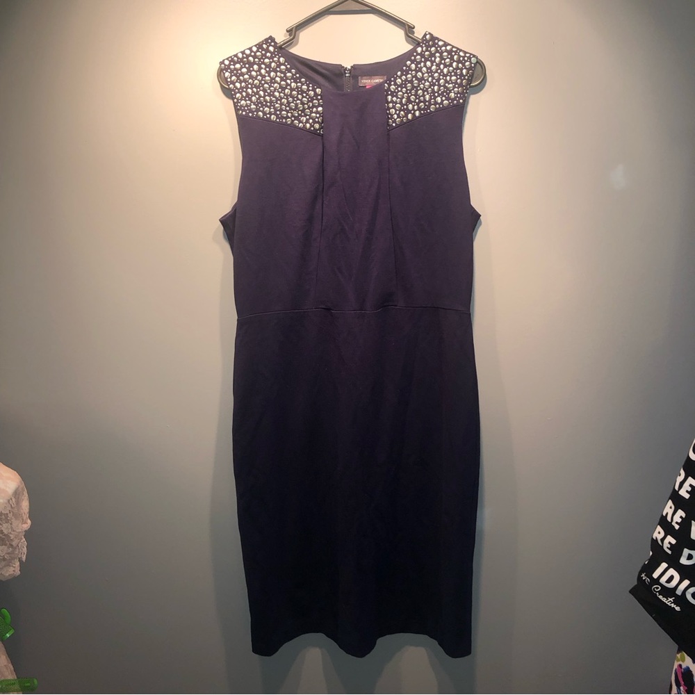 VINCE CAMUTO STUDDED SLEEVELESS DRESS NAVY WOMEN’S SIZE 12